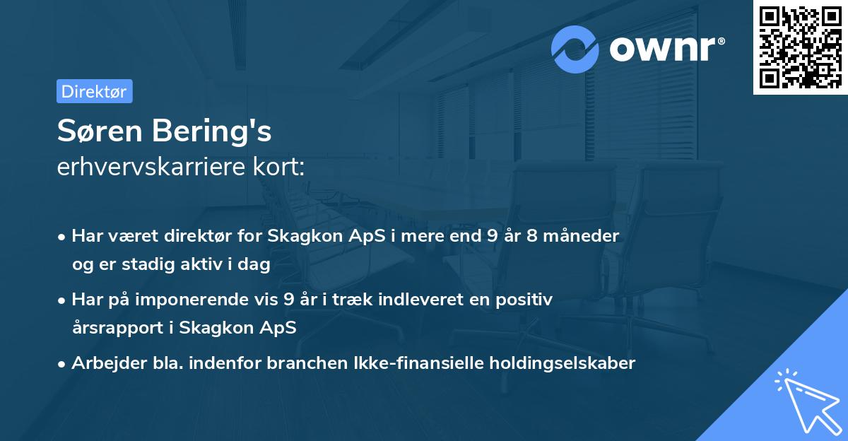 Søren Bering's erhvervskarriere kort