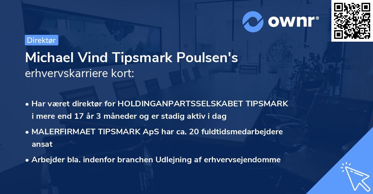 Michael Vind Tipsmark Poulsen's erhvervskarriere kort