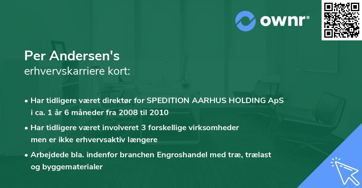 Per Andersen's erhvervskarriere kort