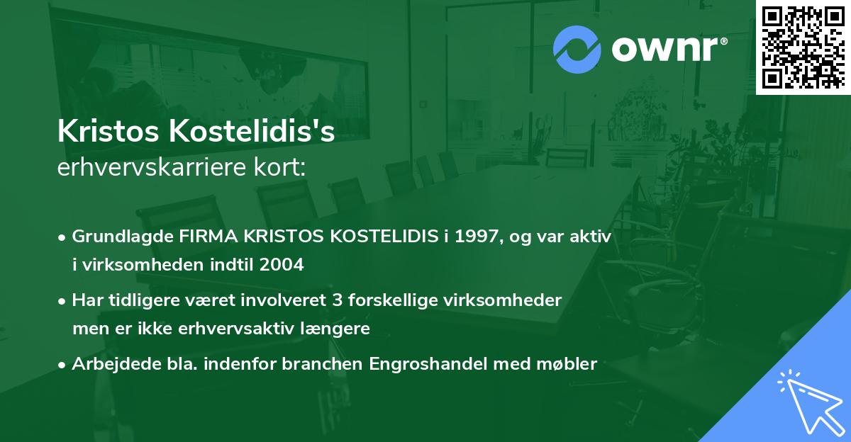Kristos Kostelidis's erhvervskarriere kort