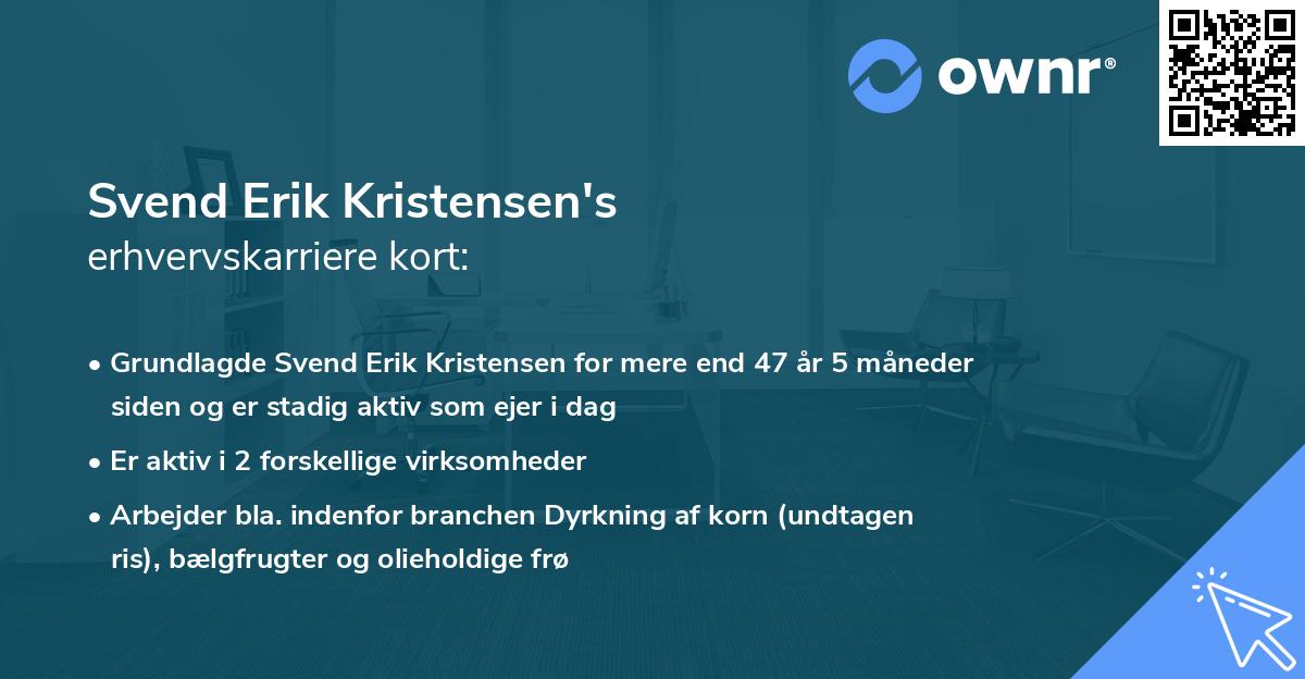 Svend Erik Kristensen's erhvervskarriere kort