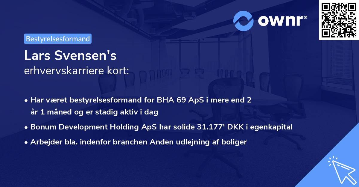 Lars Svensen's erhvervskarriere kort