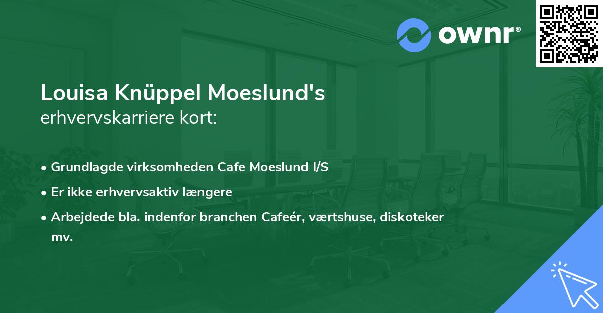 Louisa Knüppel Moeslund's erhvervskarriere kort