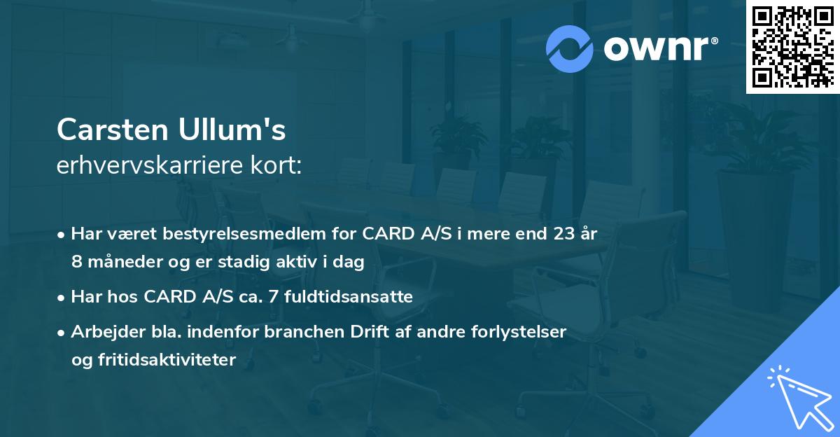 Carsten Ullum's erhvervskarriere kort