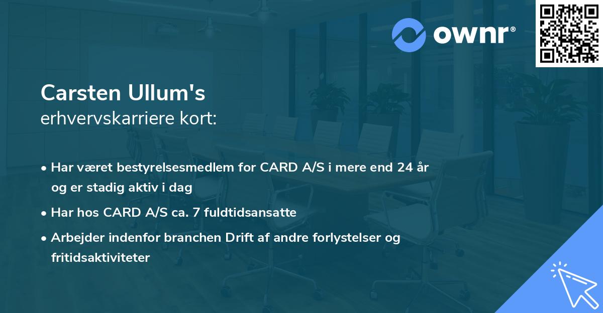 Carsten Ullum's erhvervskarriere kort