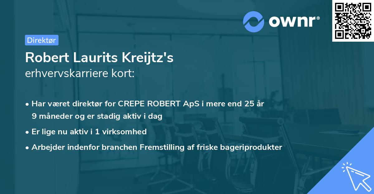 Robert Laurits Kreijtz's erhvervskarriere kort