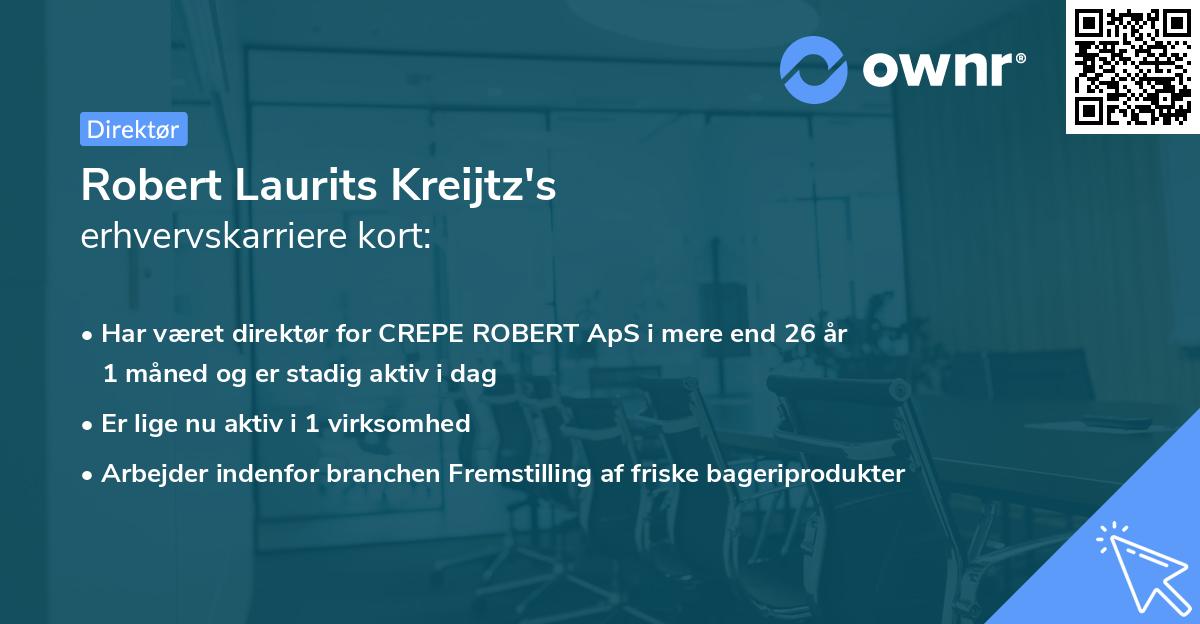 Robert Laurits Kreijtz's erhvervskarriere kort