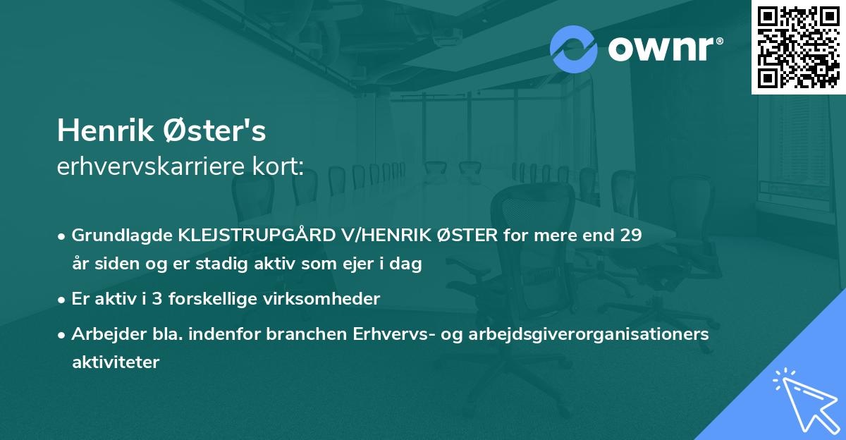 Henrik Øster's erhvervskarriere kort