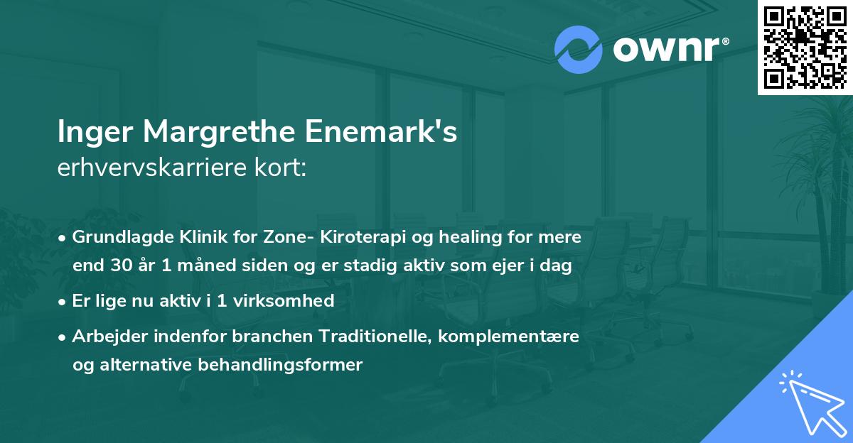 Inger Margrethe Enemark's erhvervskarriere kort