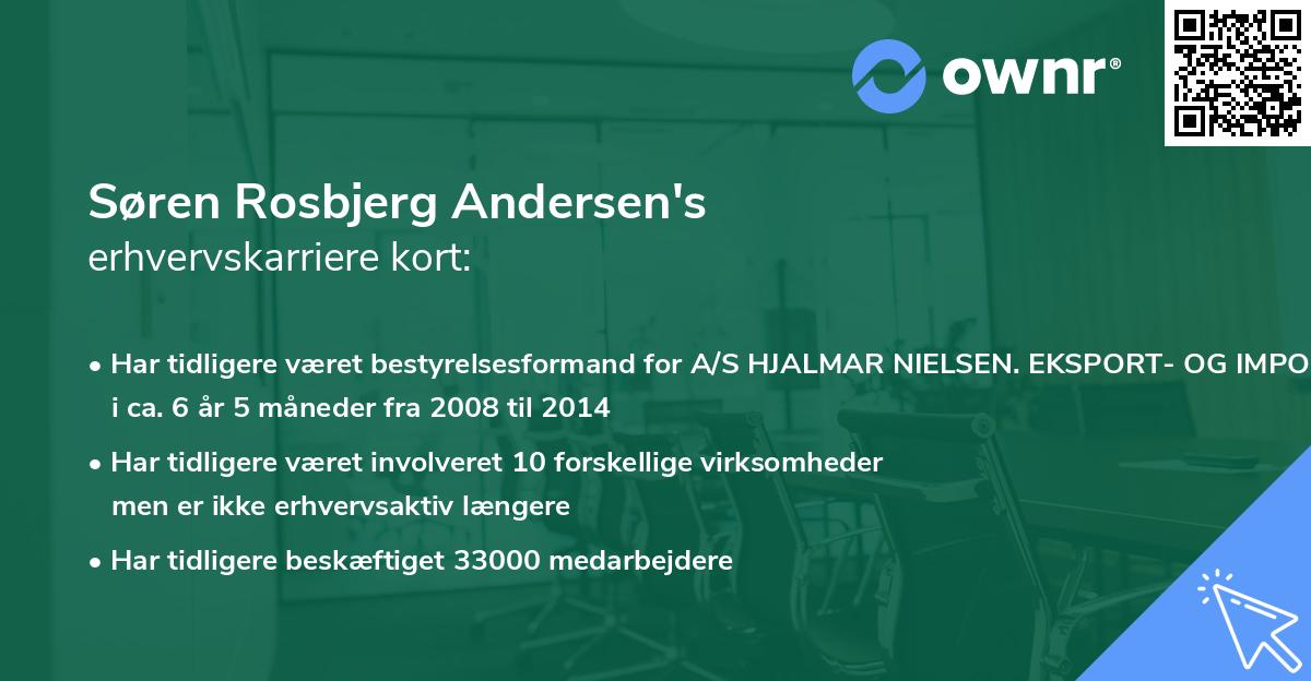 Søren Rosbjerg Andersen's erhvervskarriere kort
