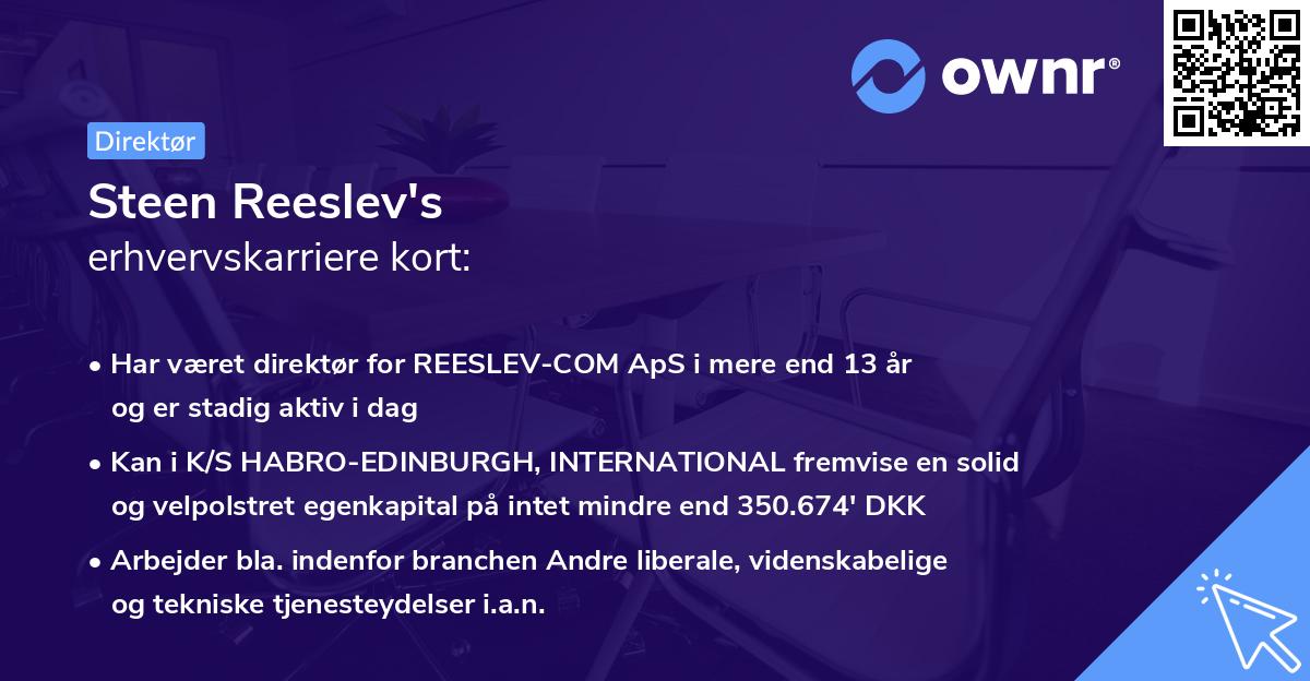 Steen Reeslev's erhvervskarriere kort