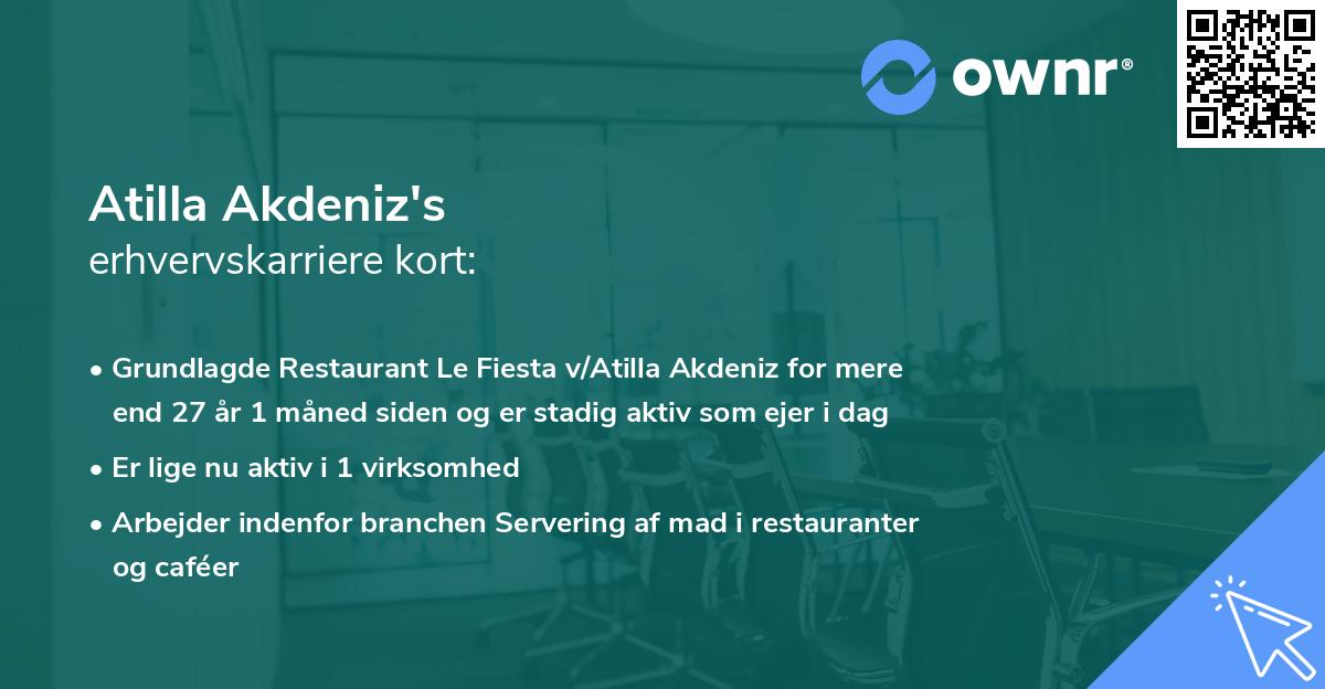 Atilla Akdeniz's erhvervskarriere kort