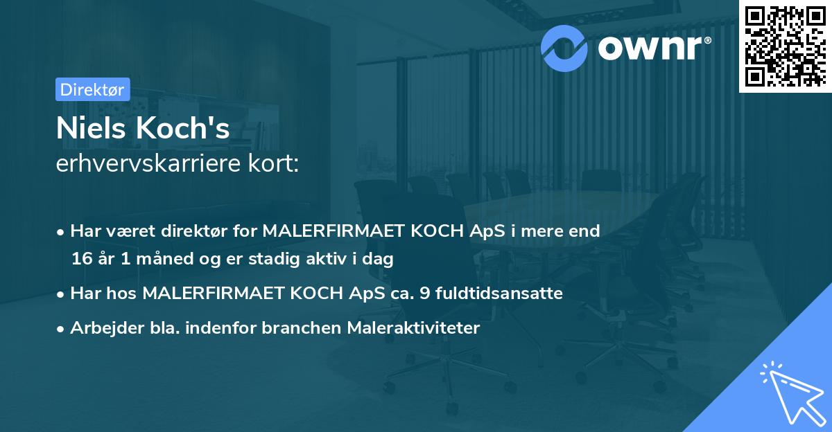 Niels Koch's erhvervskarriere kort