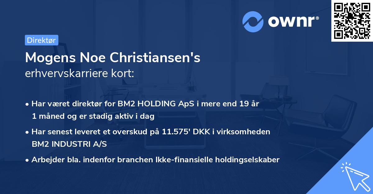 Mogens Noe Christiansen's erhvervskarriere kort