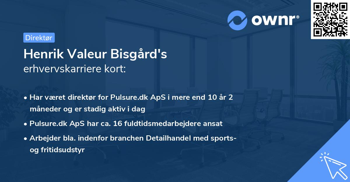 Henrik Valeur Bisgård's erhvervskarriere kort