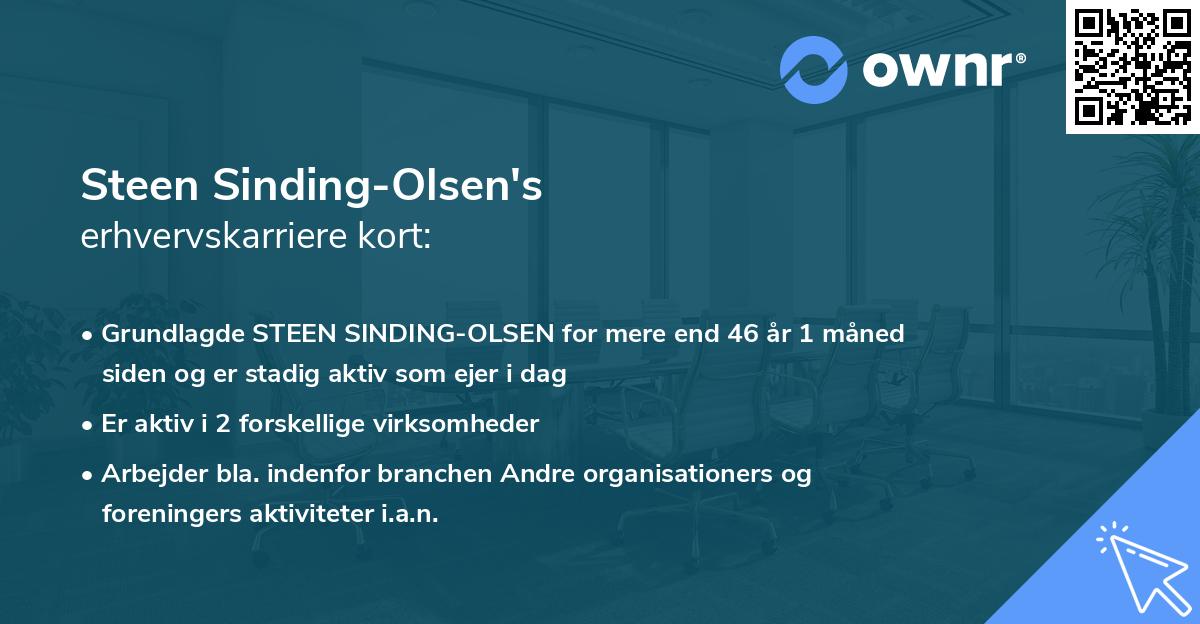 Steen Sinding-Olsen's erhvervskarriere kort