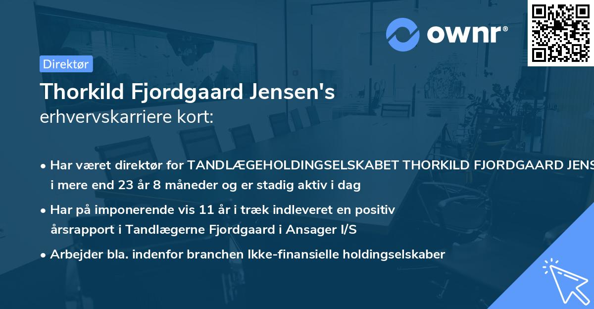 Thorkild Fjordgaard Jensen's erhvervskarriere kort