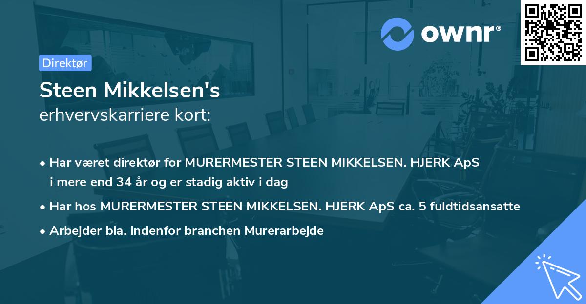 Steen Mikkelsen's erhvervskarriere kort