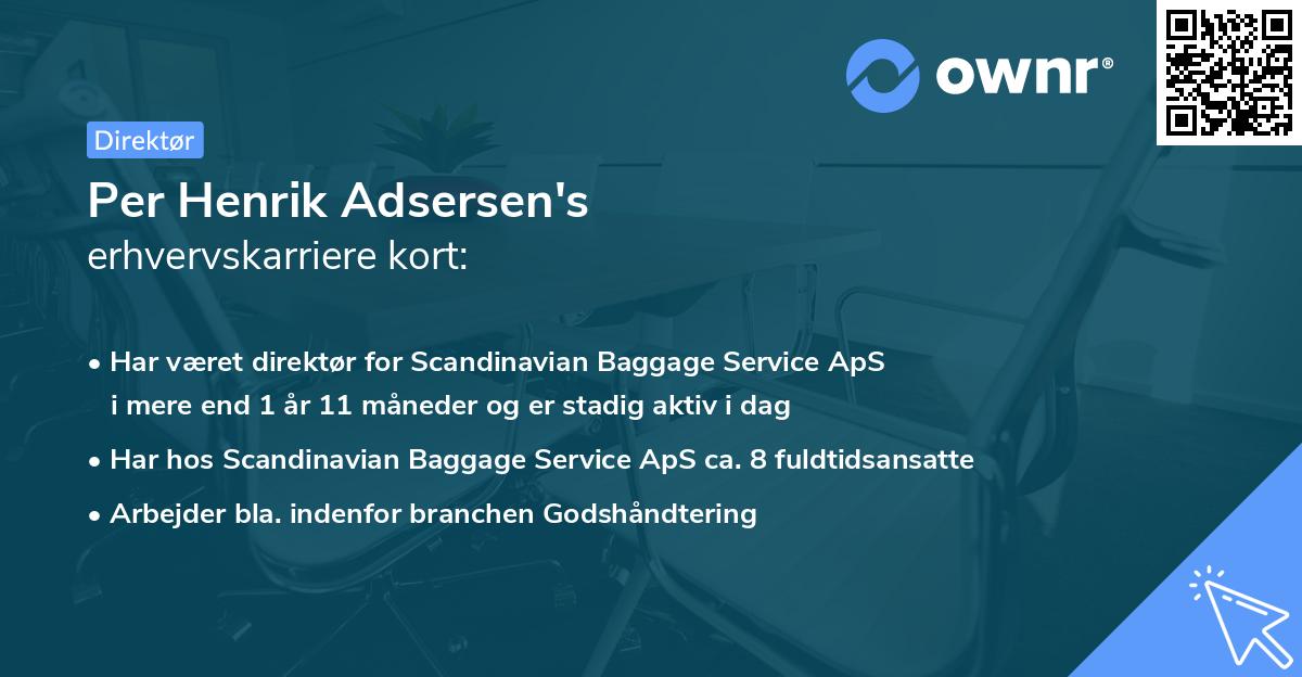 Per Henrik Adsersen's erhvervskarriere kort