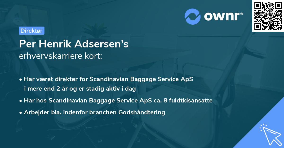 Per Henrik Adsersen's erhvervskarriere kort