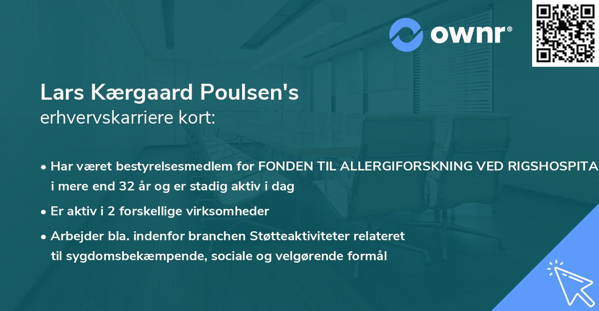 Lars Kærgaard Poulsen's erhvervskarriere kort