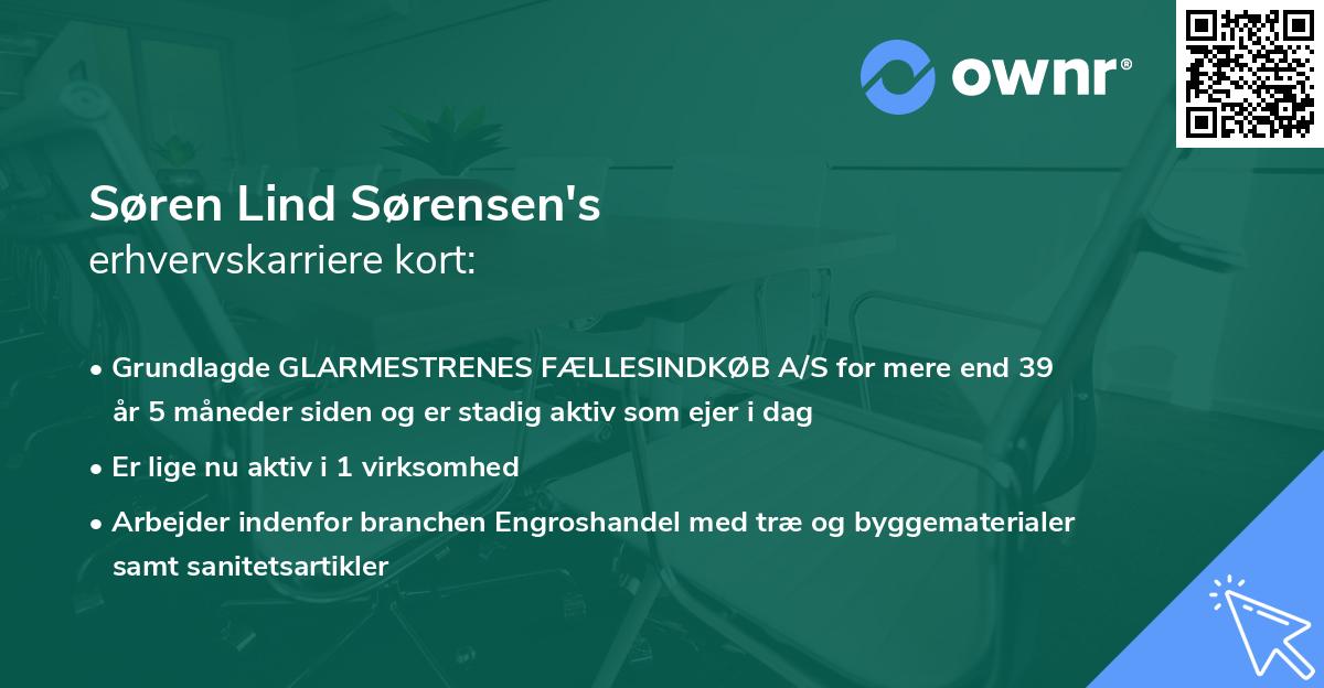 Søren Lind Sørensen's erhvervskarriere kort