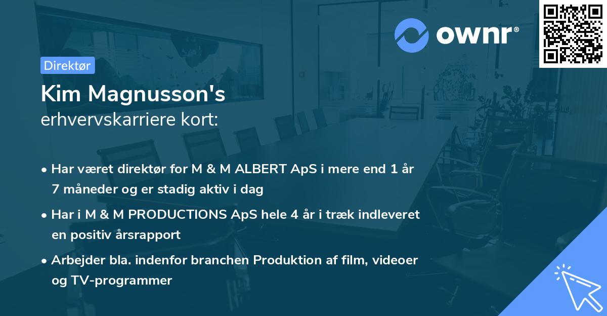 Kim Magnusson's erhvervskarriere kort