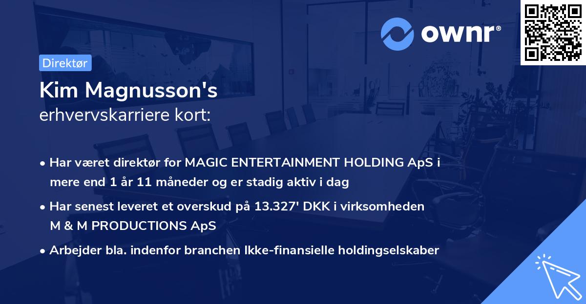 Kim Magnusson's erhvervskarriere kort
