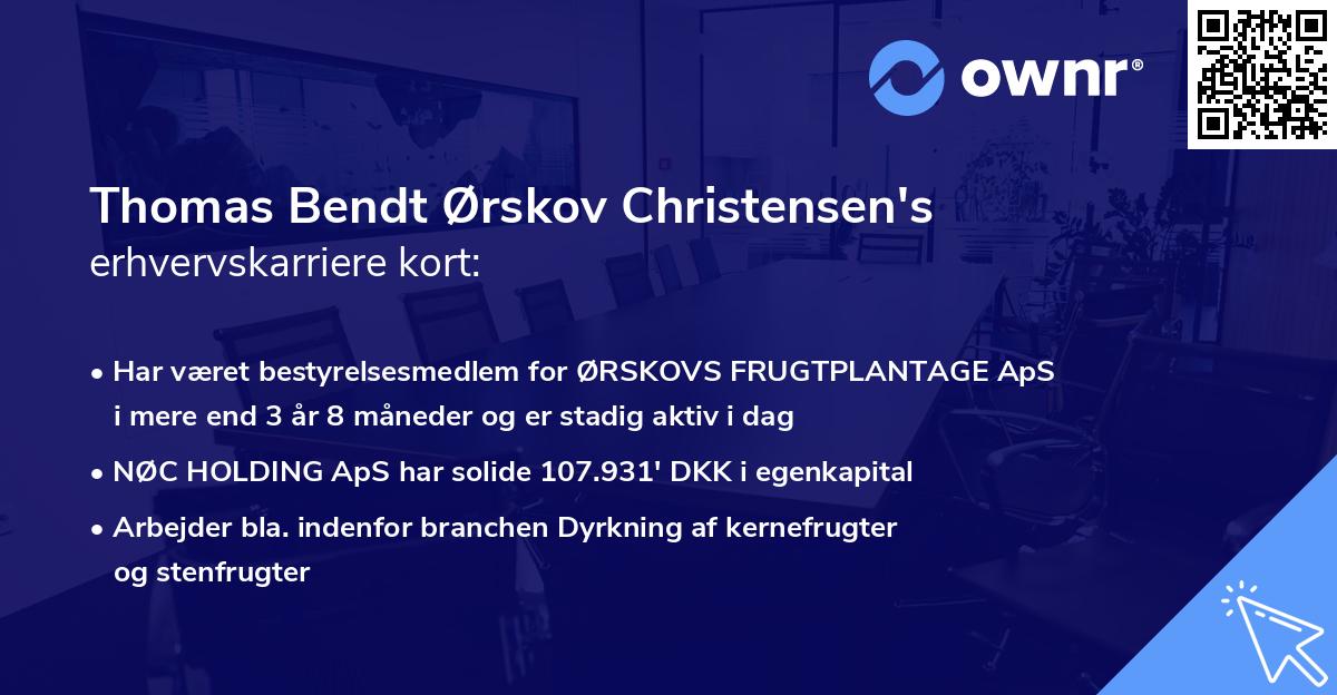 Thomas Bendt Ørskov Christensen's erhvervskarriere kort