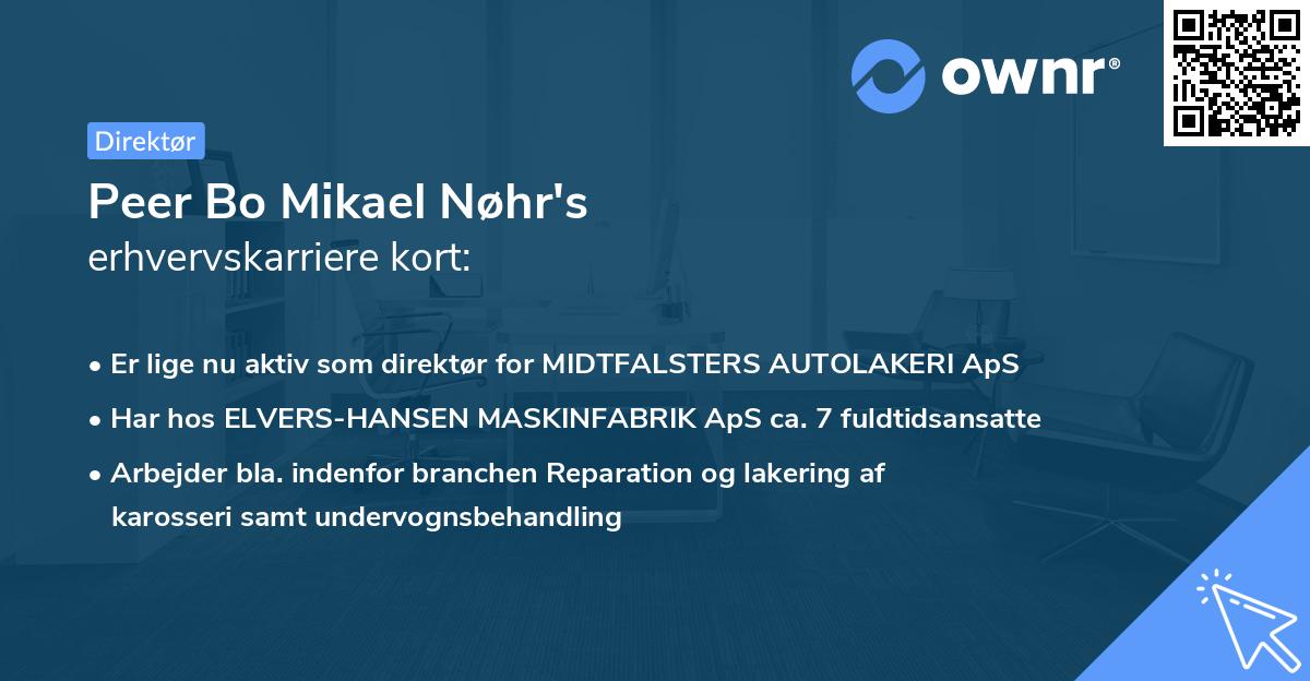 Peer Bo Mikael Nøhr's erhvervskarriere kort