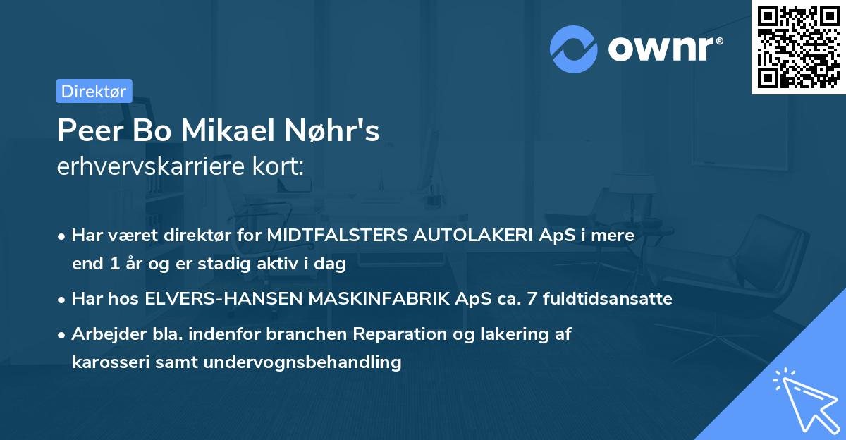 Peer Bo Mikael Nøhr's erhvervskarriere kort