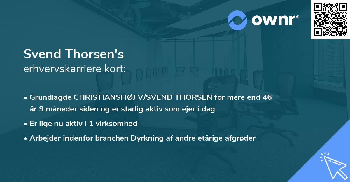 Svend Thorsen's erhvervskarriere kort