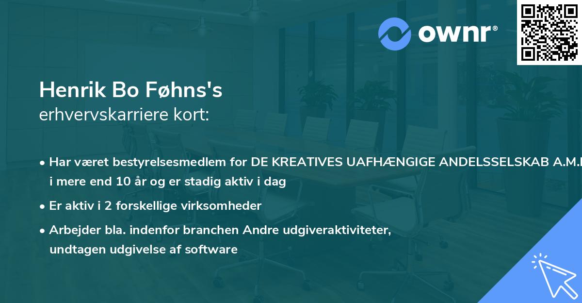Henrik Bo Føhns's erhvervskarriere kort