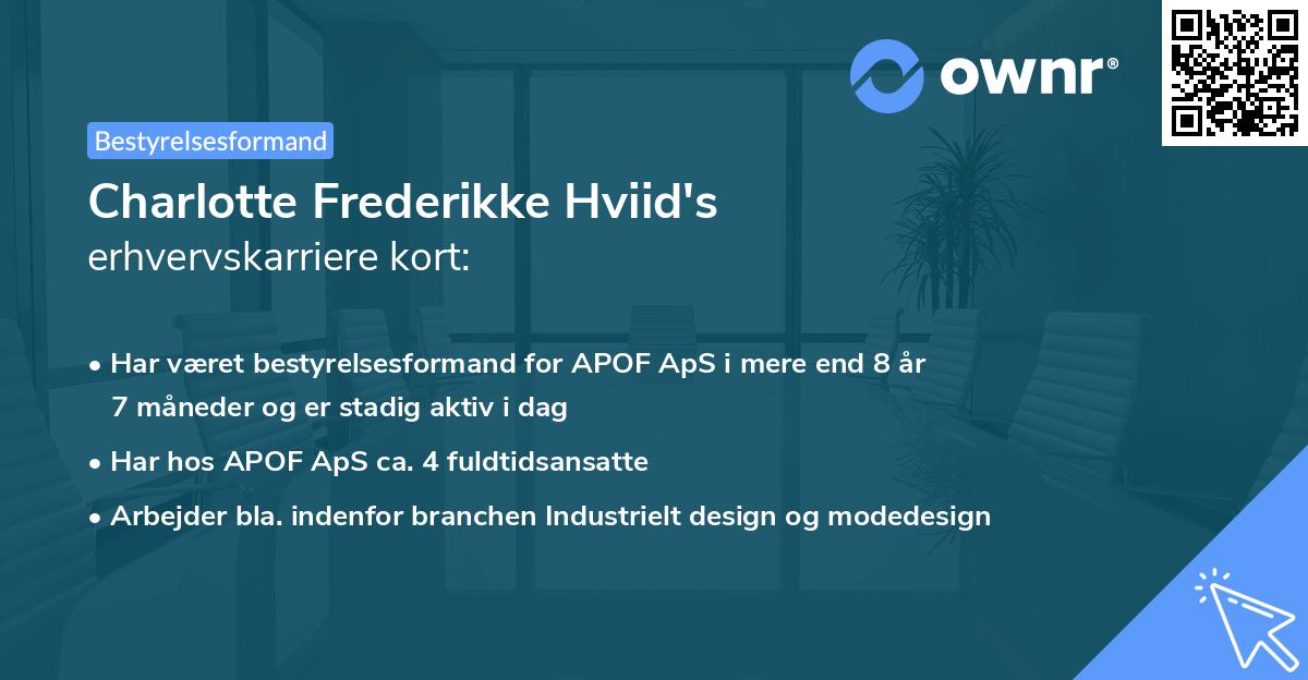 Charlotte Frederikke Hviid's erhvervskarriere kort