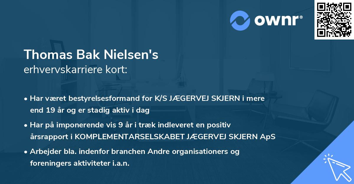 Thomas Bak Nielsen's erhvervskarriere kort