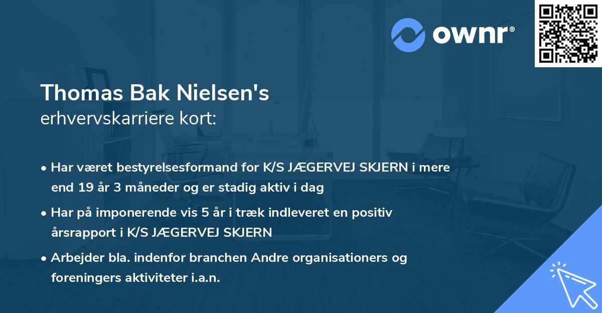 Thomas Bak Nielsen's erhvervskarriere kort