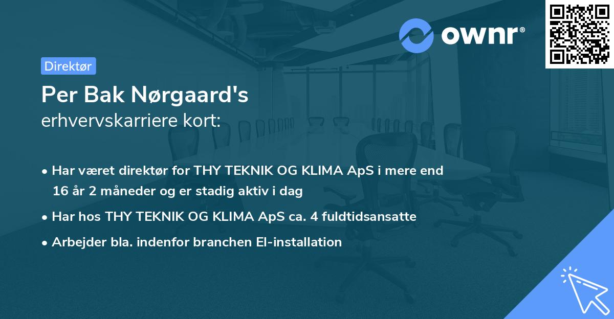 Per Bak Nørgaard's erhvervskarriere kort