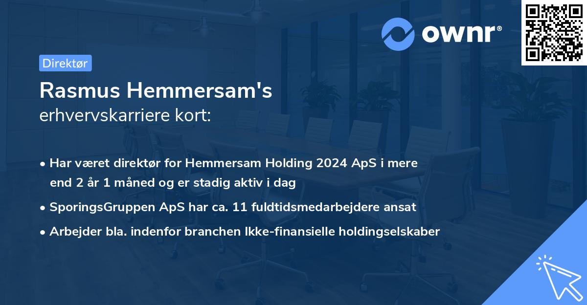 Rasmus Hemmersam's erhvervskarriere kort