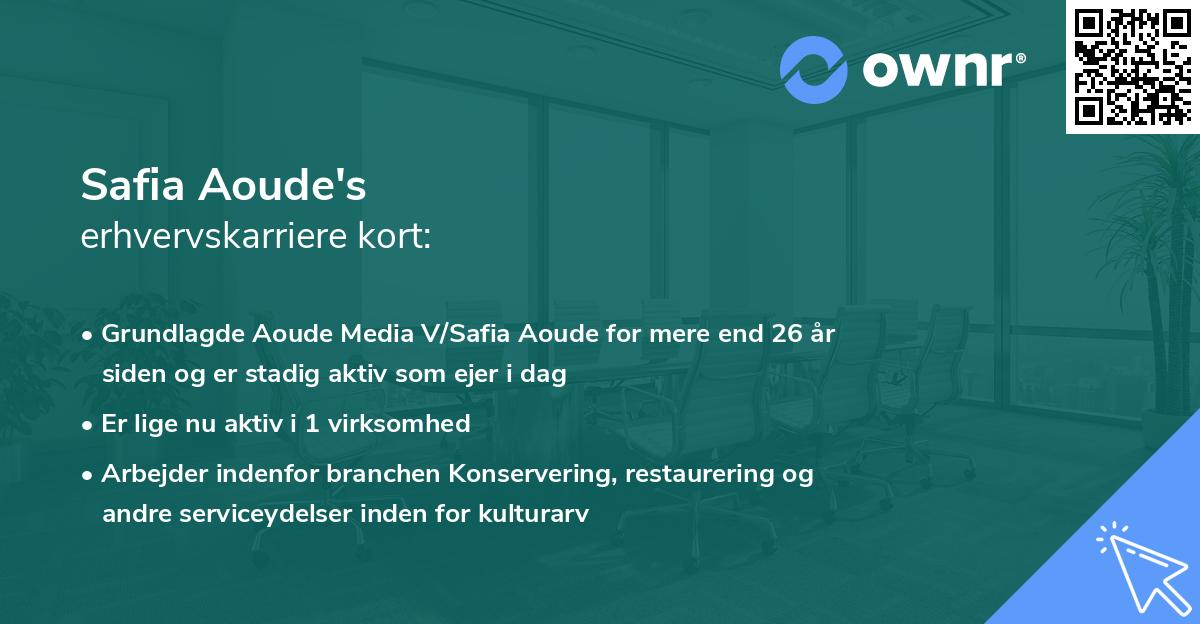 Safia Aoude's erhvervskarriere kort