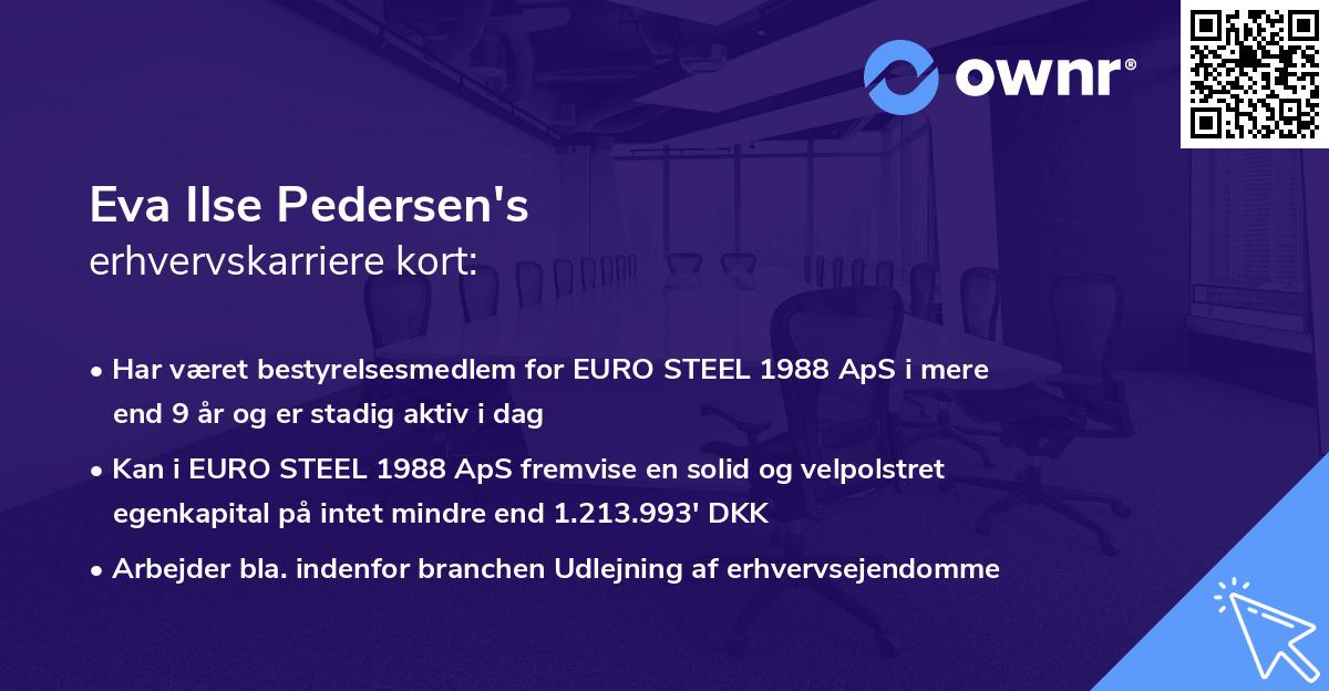 Eva Ilse Pedersen's erhvervskarriere kort