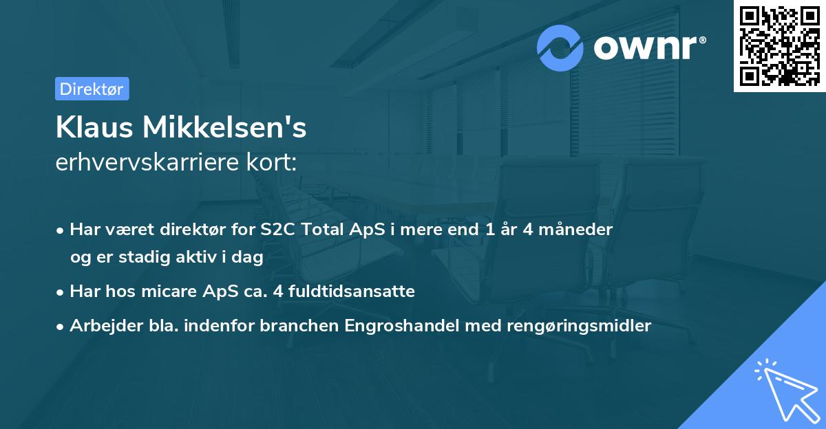 Klaus Mikkelsen's erhvervskarriere kort
