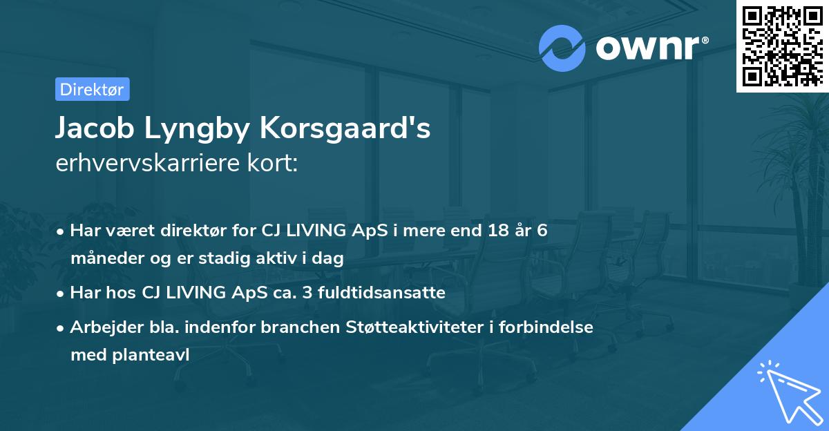 Jacob Lyngby Korsgaard's erhvervskarriere kort