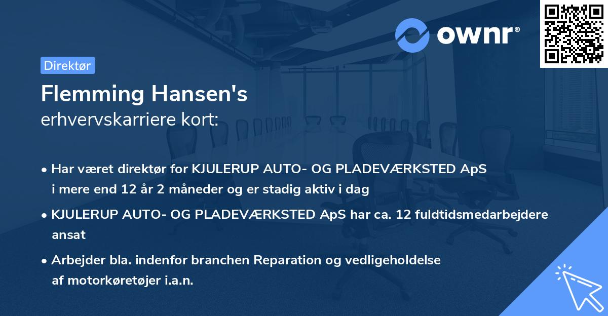 Flemming Hansen's erhvervskarriere kort