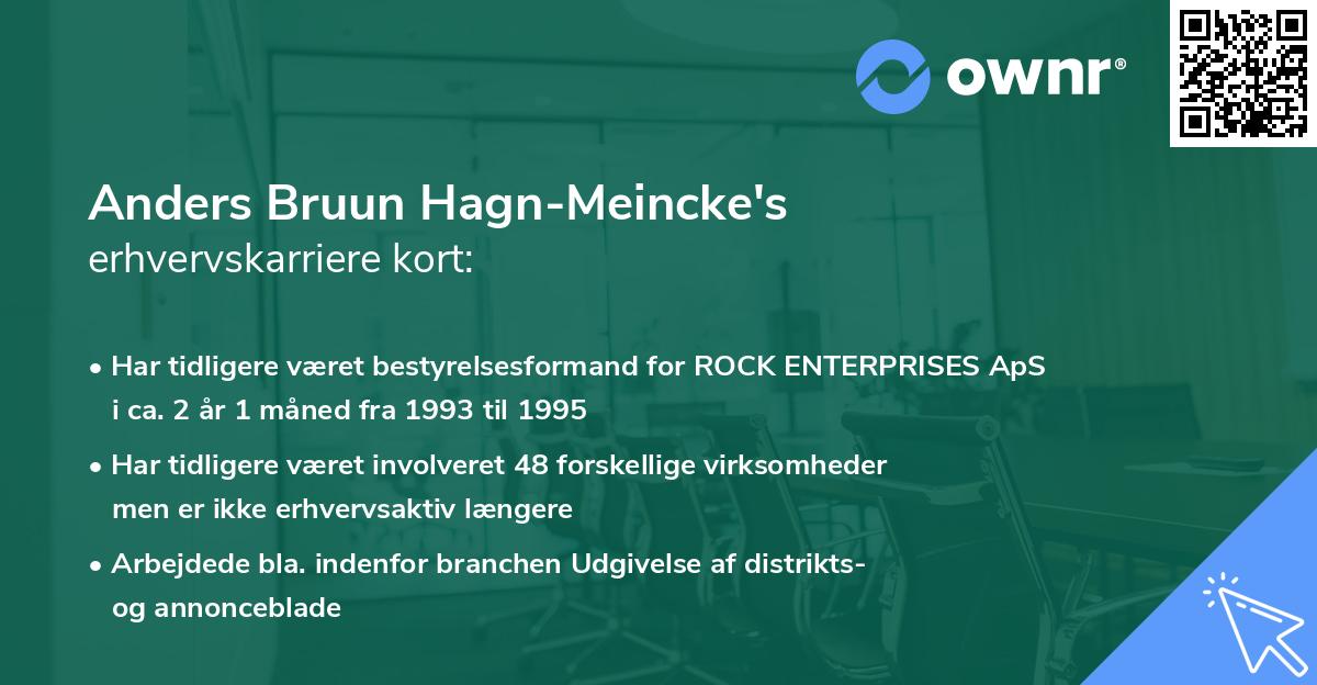 Anders Bruun Hagn-Meincke's erhvervskarriere kort