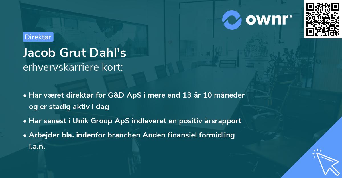 Jacob Grut Dahl's erhvervskarriere kort