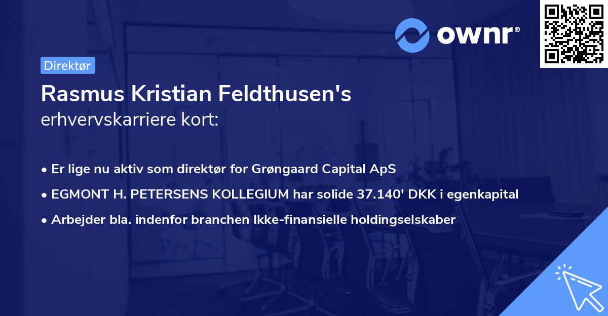Rasmus Kristian Feldthusen's erhvervskarriere kort