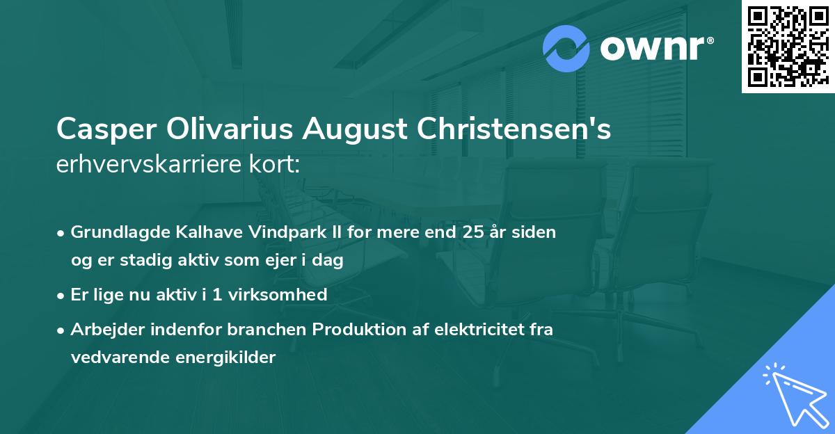 Casper Olivarius August Christensen's erhvervskarriere kort