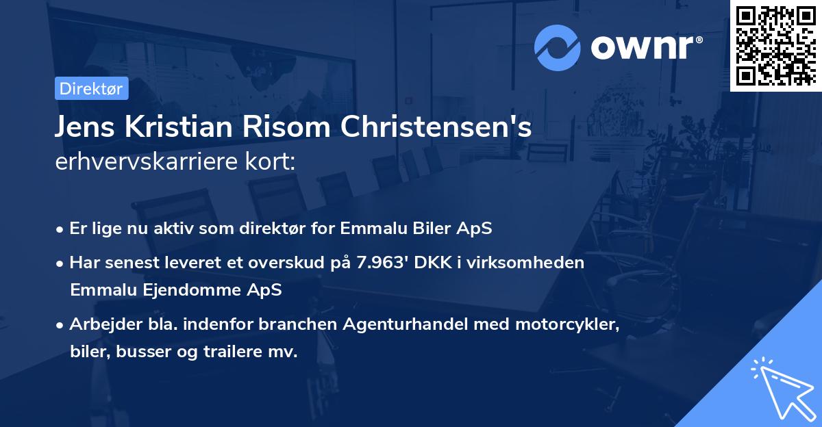 Jens Kristian Risom Christensen's erhvervskarriere kort