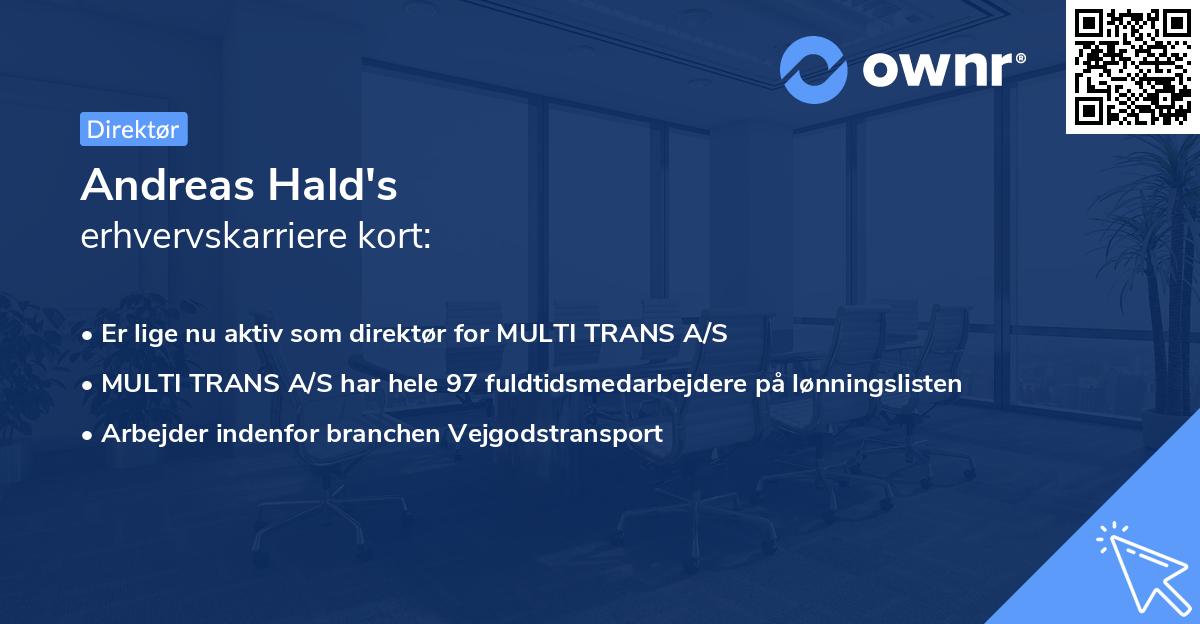 Andreas Hald's erhvervskarriere kort