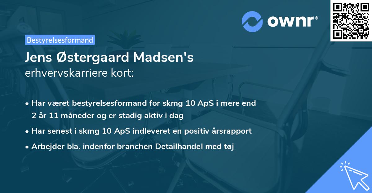 Jens Østergaard Madsen's erhvervskarriere kort